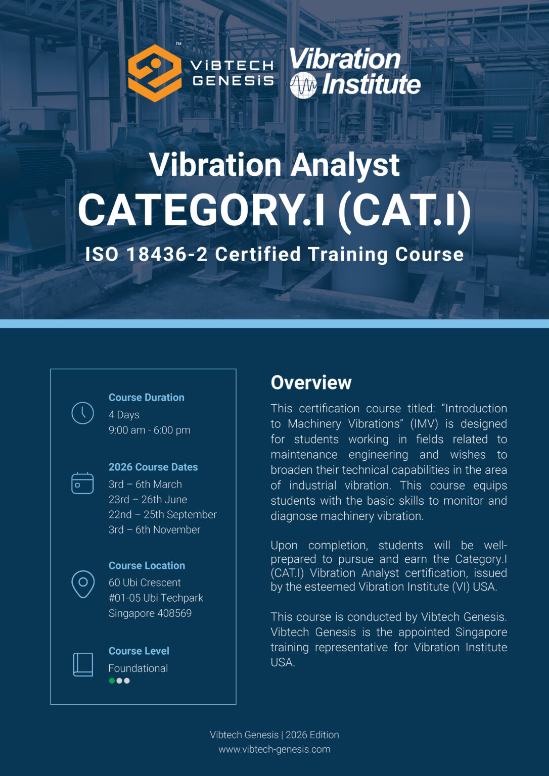 Certified ISO 18436-2 Vibration Analyst Category.I (CAT.I) - 2026 ...